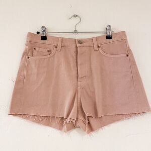 & Other Stories High Waist Cut Off Shorts in Pink Size 28